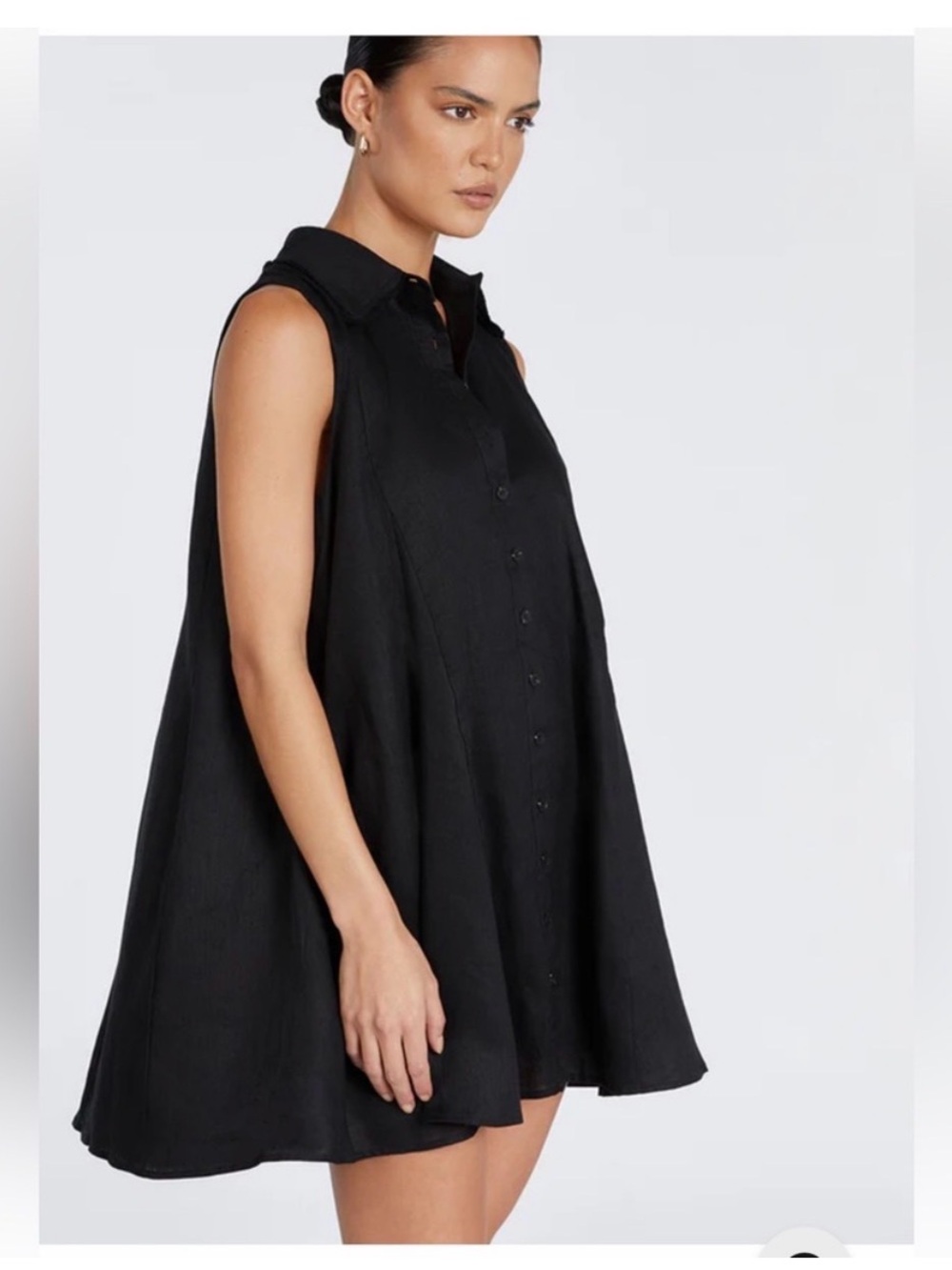 NWT DISSH MARC BLACK LINEN DRESS - Picture 2 of 3